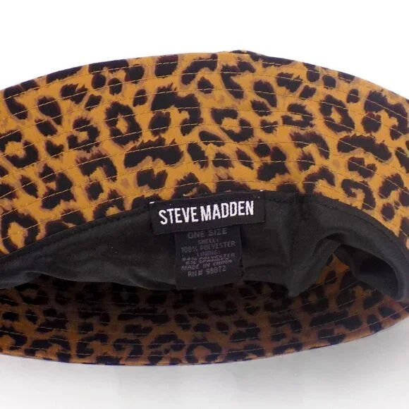 Steve Madden Bucket Hat Leopard Print One Size Tan Leopard Print - Picture 5 of 5